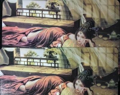 花开卡拍第53期（12月28号周日截拍，品控勿拍!!!拍品不寄存，运费5元，自制卡难免瑕疵，可能存在轻微撞角爆边等出厂瑕疵，品控介意勿拍！） - 三国群芳传 貂蝉 2张 彩闪