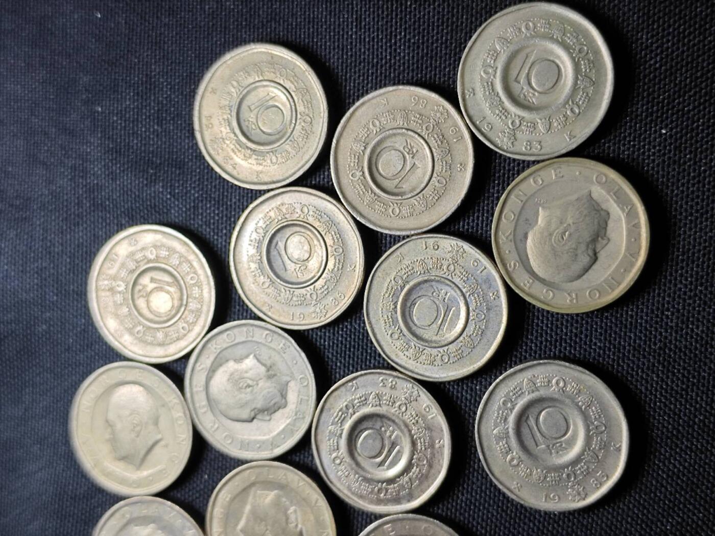 KK钱币收藏小铺 《套币 好品/批量散币专场》  2月预留时间 周末发货  挪威10克朗21枚一组