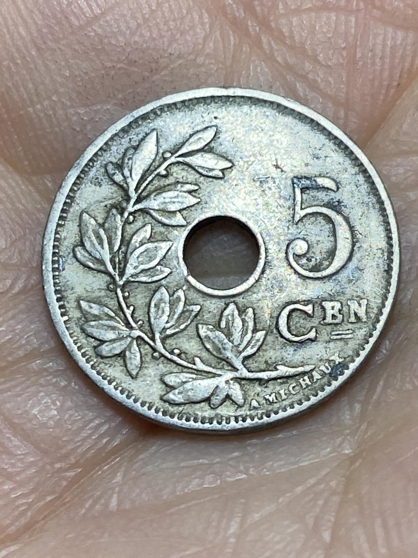 2025年第一百四十三场(总第一百六十九场）外国好品散币场(免佣金) 比利时🇧🇪1925年5分(阿尔贝一世时期，荷语版)