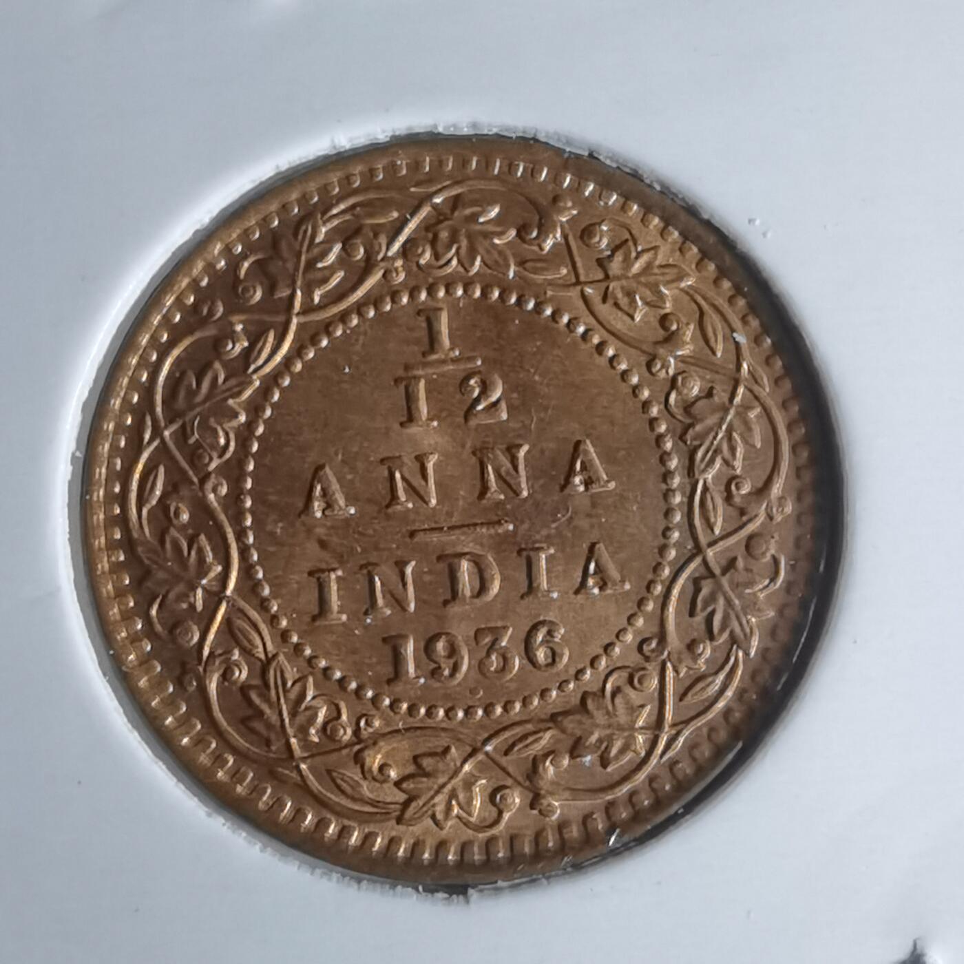 沼泽如烟--第947场 英属印度1936年十二分之一安娜