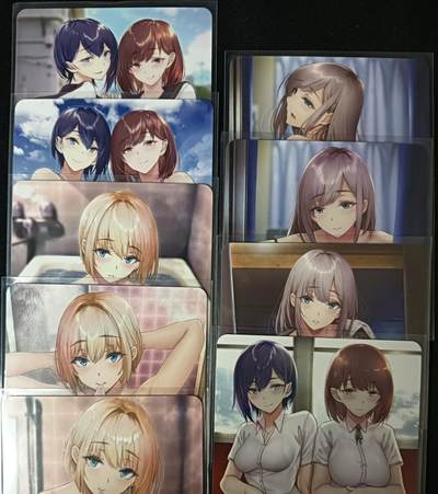 花开卡拍第53期（12月28号周日截拍，品控勿拍!!!拍品不寄存，运费5元，自制卡难免瑕疵，可能存在轻微撞角爆边等出厂瑕疵，品控介意勿拍！） - 动漫美少女 清凉服饰 1套9张 普卡