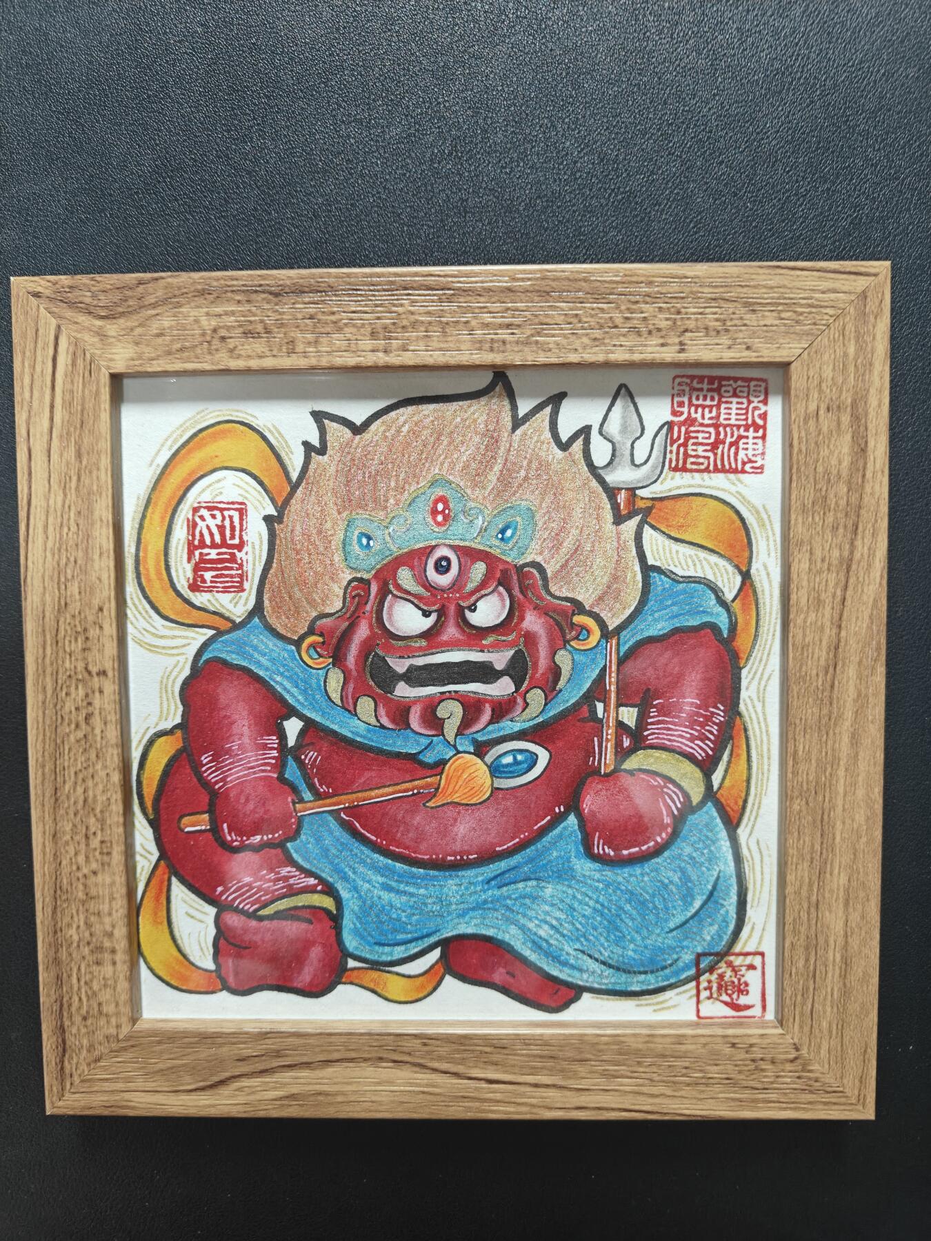 天玑星卡拍第155期《12.29年终场周一截拍》持续收拍收评中 满赠卡需备注 【手绘画】居子的漫画 红财神 已配画框