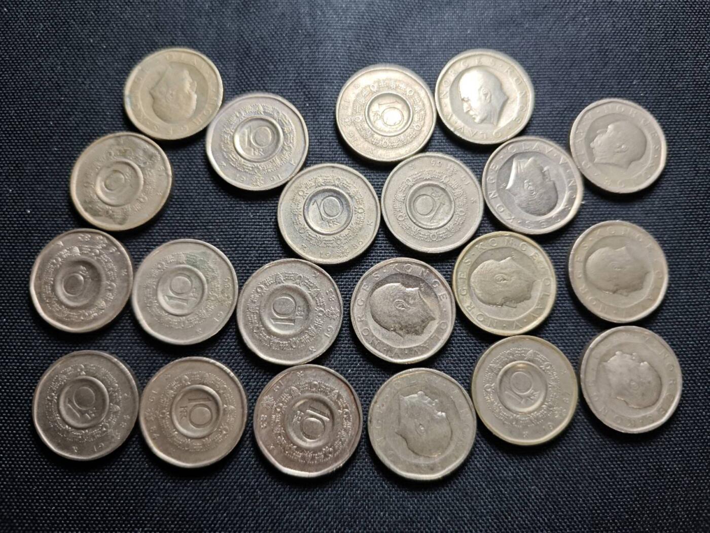 KK钱币收藏小铺 《套币 好品/批量散币专场》  2月预留时间 周末发货  挪威10克朗21枚一组