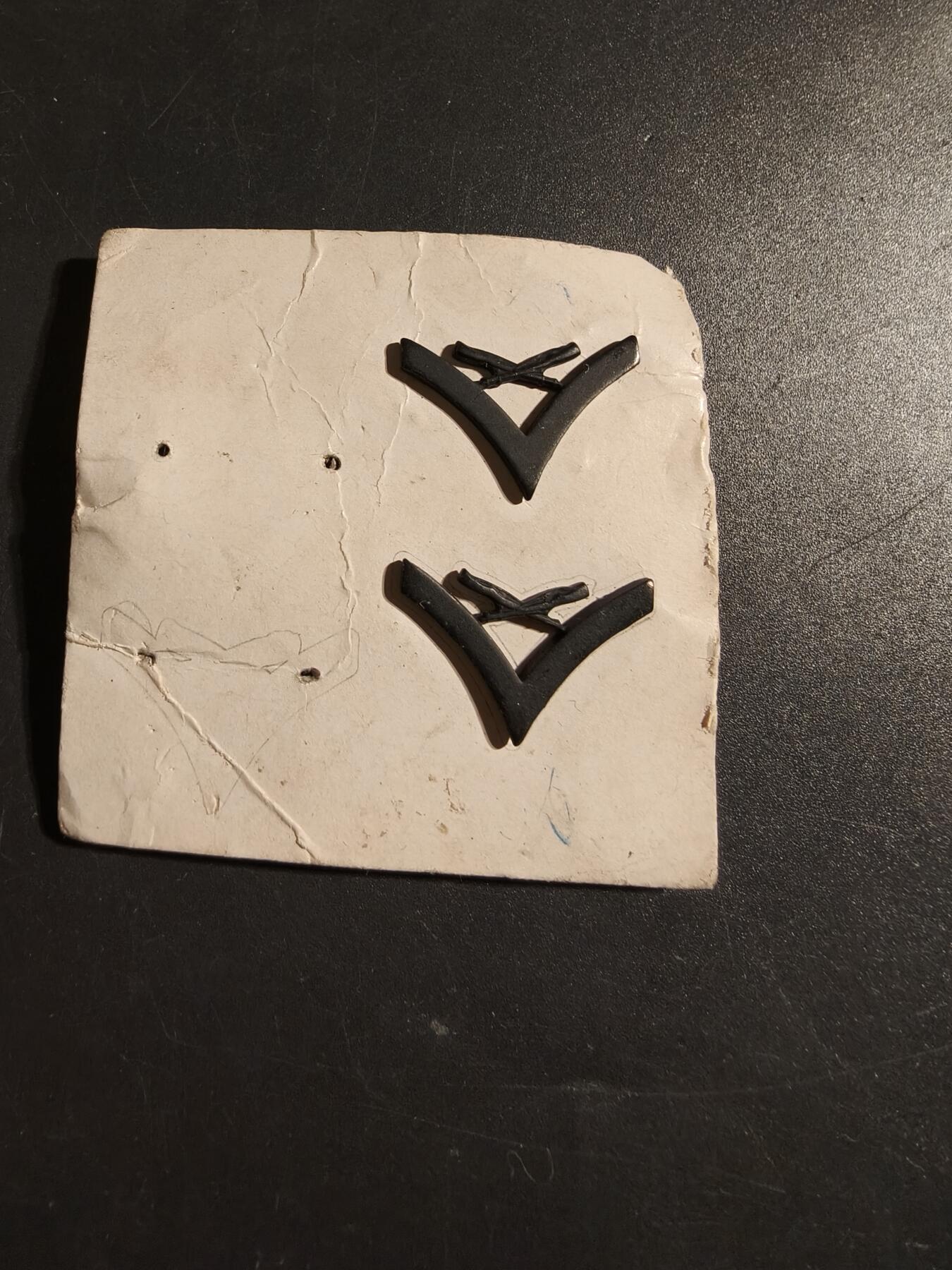 老王徽章第172期 美国海军陆战队下士v字金属军衔一组    低可视度