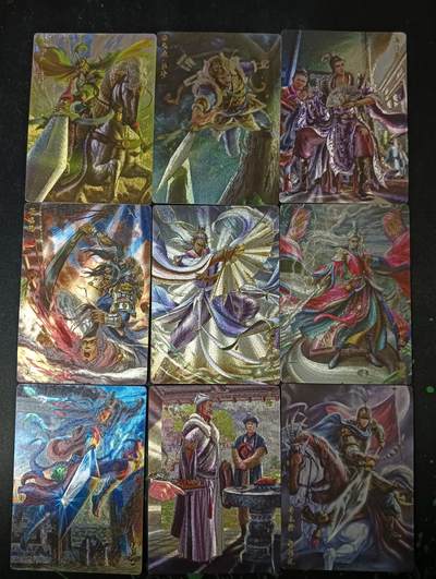 花开卡拍第53期（12月28号周日截拍，品控勿拍!!!拍品不寄存，运费5元，自制卡难免瑕疵，可能存在轻微撞角爆边等出厂瑕疵，品控介意勿拍！） - 卡玩帕克 追义水浒 9张 粗闪，有轻微撞角