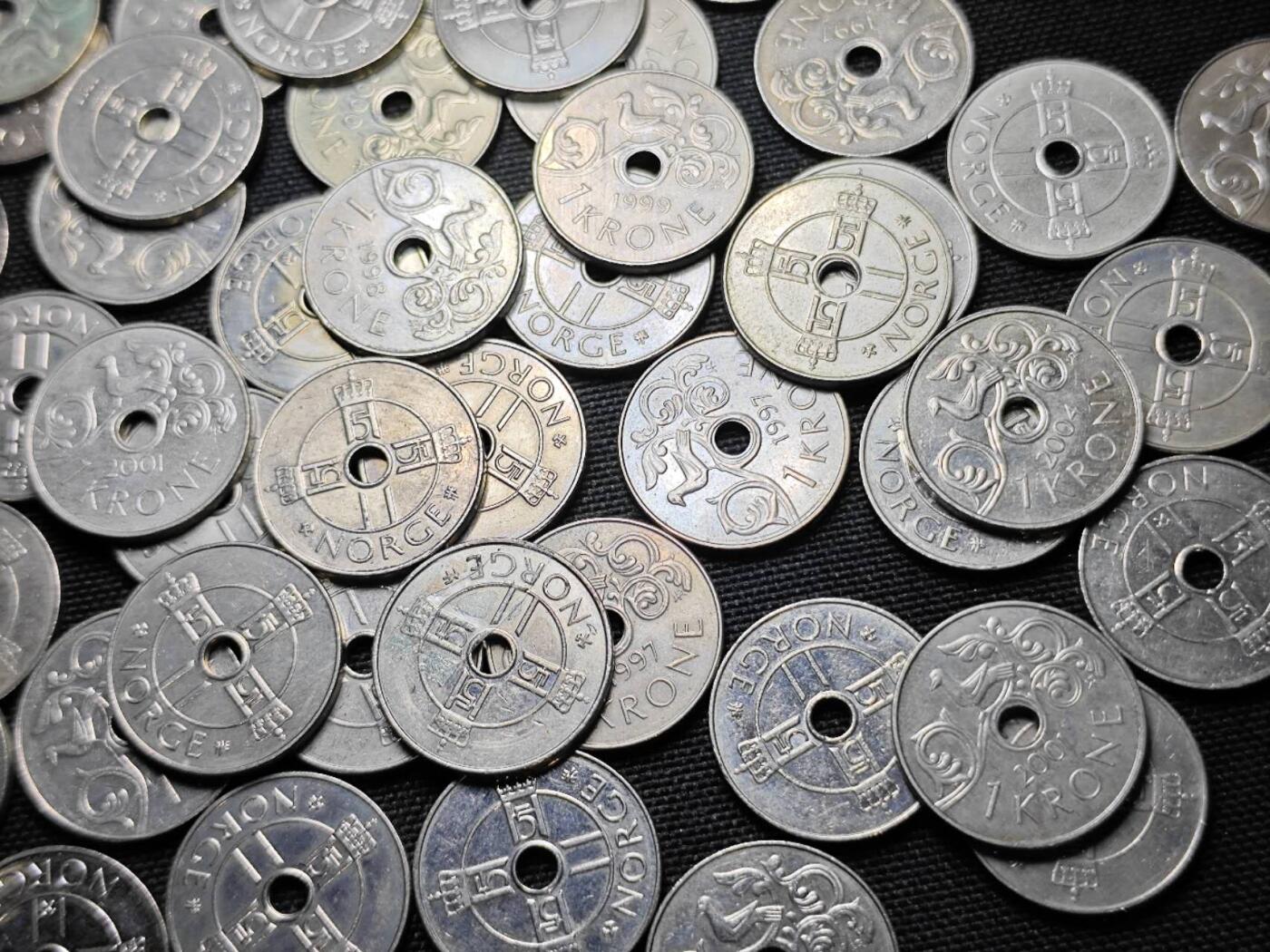 KK钱币收藏小铺 《套币 好品/批量散币专场》  2月预留时间 周末发货  挪威1克朗59枚一组