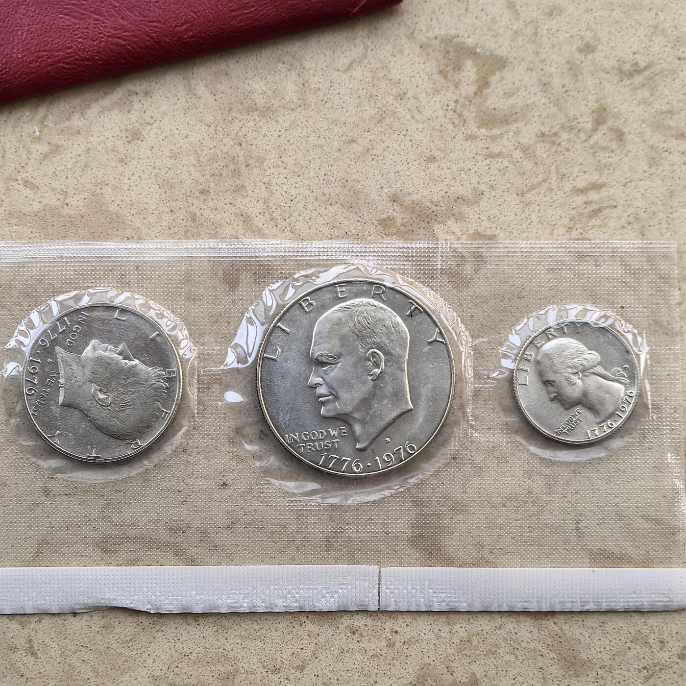 道一币馆币章第一百六十场 原封证 美国1976年建国200周年三枚银币纪念套装