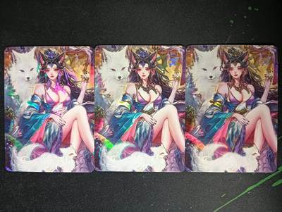 花开卡拍第53期（12月28号周日截拍，品控勿拍!!!拍品不寄存，运费5元，自制卡难免瑕疵，可能存在轻微撞角爆边等出厂瑕疵，品控介意勿拍！） - 闲宅造物 红尘西游 玉面狐狸 3宫 彩闪