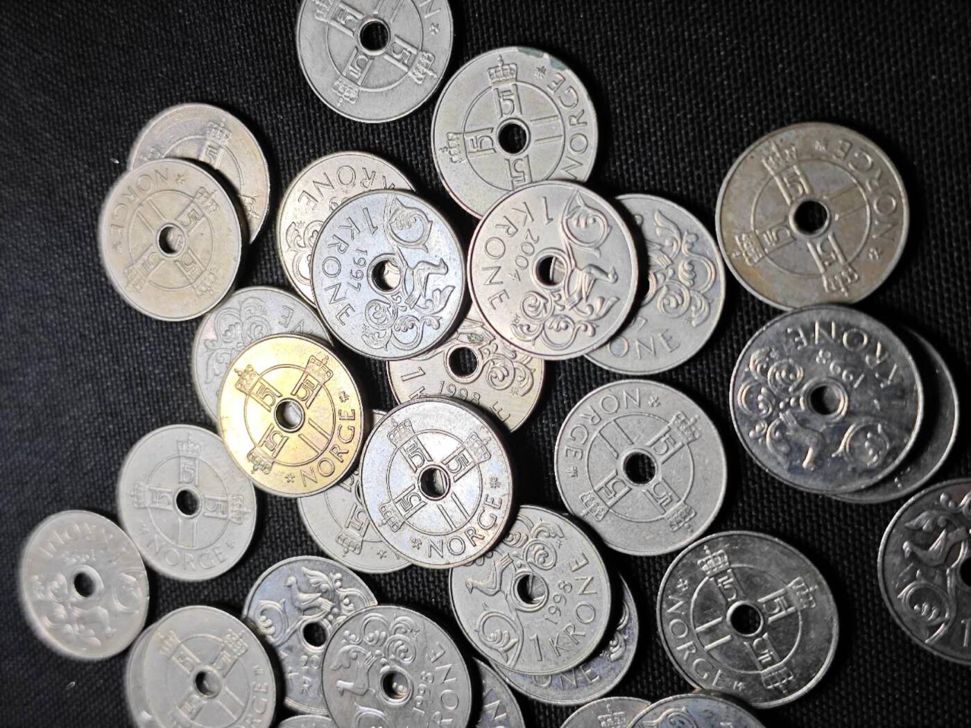 KK钱币收藏小铺 《套币 好品/批量散币专场》  2月预留时间 周末发货  挪威1克朗59枚一组