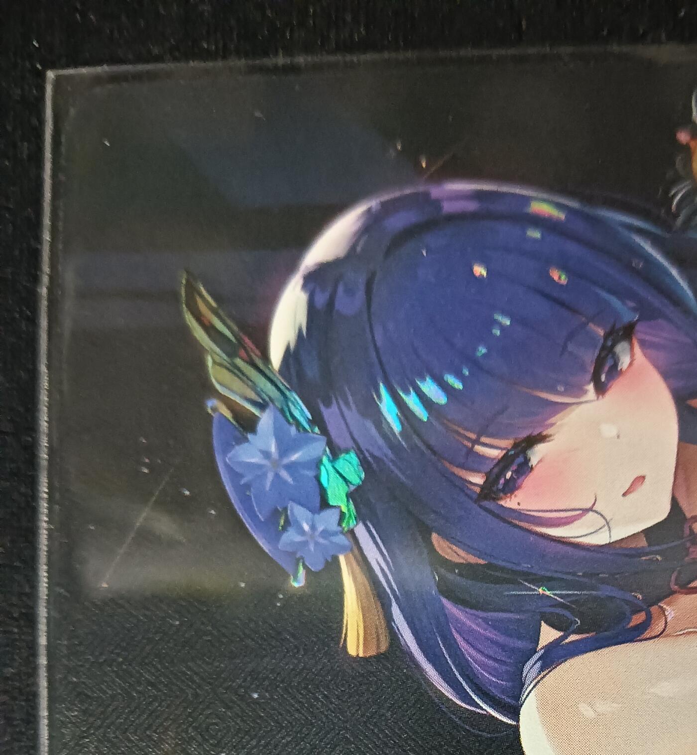 花开卡拍第53期（12月28号周日截拍，品控勿拍!!!拍品不寄存，运费5元，自制卡难免瑕疵，可能存在轻微撞角爆边等出厂瑕疵，品控介意勿拍！） 原神 雷电将军 清凉卡 1张 彩闪