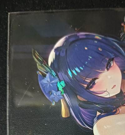 花开卡拍第53期（12月28号周日截拍，品控勿拍!!!拍品不寄存，运费5元，自制卡难免瑕疵，可能存在轻微撞角爆边等出厂瑕疵，品控介意勿拍！） - 原神 雷电将军 清凉卡 1张 彩闪