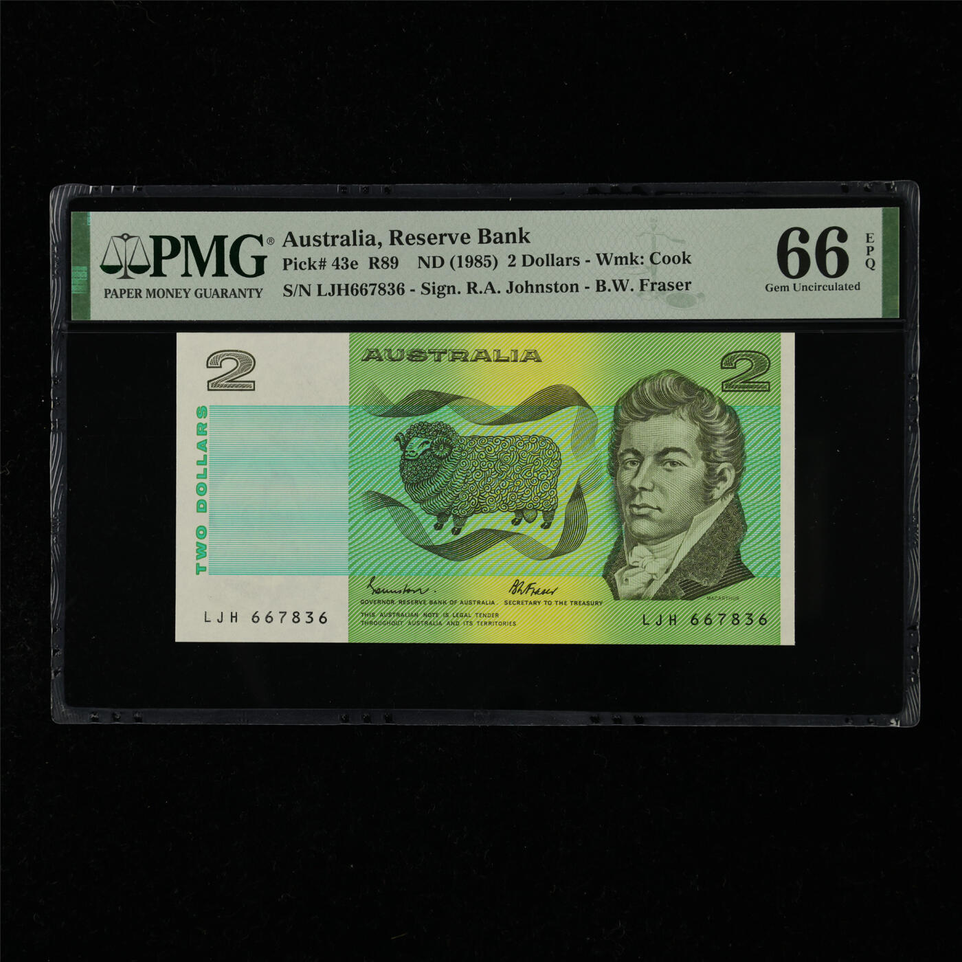 【亘邦集藏】第218期拍卖 1985年 澳大利亚2元 PMG 66EPQ LJH667836