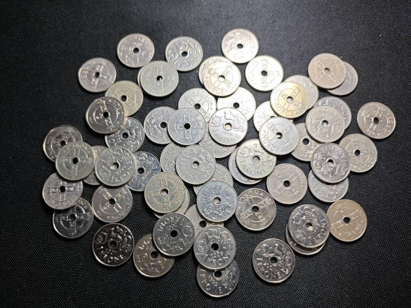 KK钱币收藏小铺 《套币 好品/批量散币专场》  2月预留时间 周末发货  挪威1克朗59枚一组