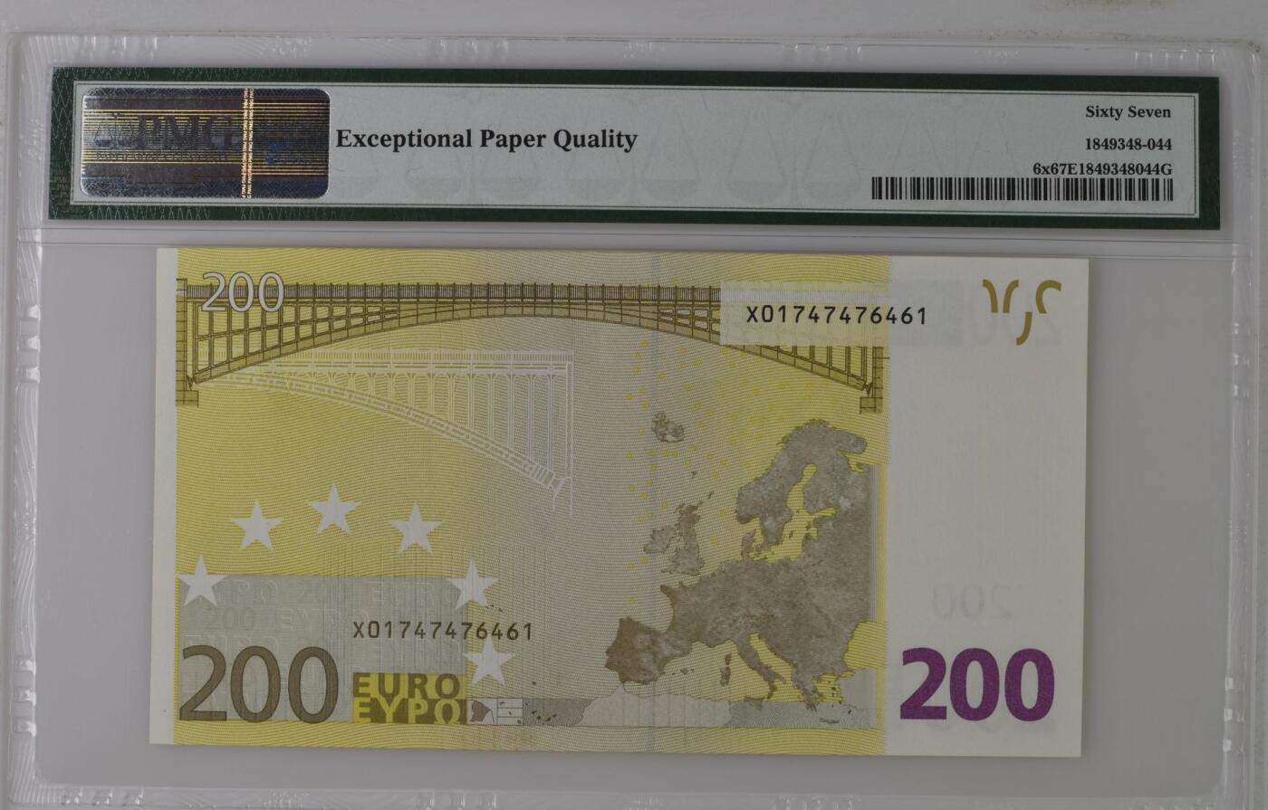 🐍甜小邱世界纸币收藏🐍第138期精品场💐 稀少一签 PMG67 德国 200欧 杜伊森伯格（一签）初版 2002
