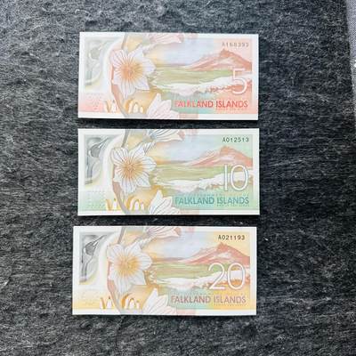 🇫🇯🇫🇰2530￥￥福克兰群岛2025年和斐济2026年全套Polymer塑料钞 - 393-513-193 尾3