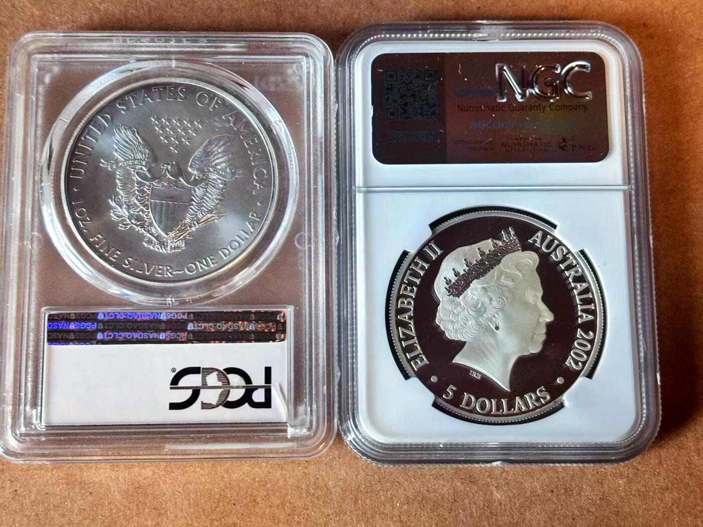 【Blue Auction】世界纸币精拍第769期——18级TOP拍卖/信誉/品质/专业/高效💫  【一组2枚】美国 2020年1美金 银币 首日 PCGS MS69&澳大利亚 2002年5元 NGC PF70 满分