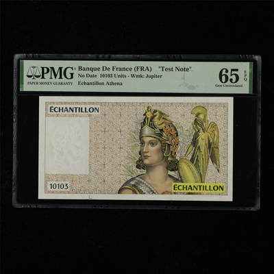 【亘邦集藏】第218期拍卖 - 法国测试钞10103 PMG 65EPQ 2240826-019