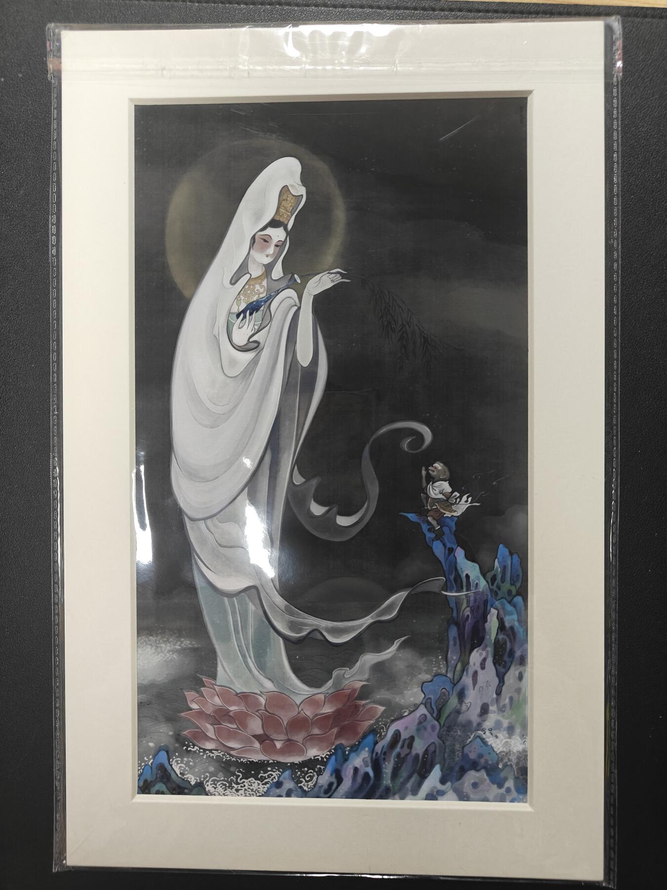 天玑星卡拍第155期《12.29年终场周一截拍》持续收拍收评中 满赠卡需备注 【亲签复制画】龙 观音菩萨 比A4尺寸窄一点 轻微撞角介意勿拍