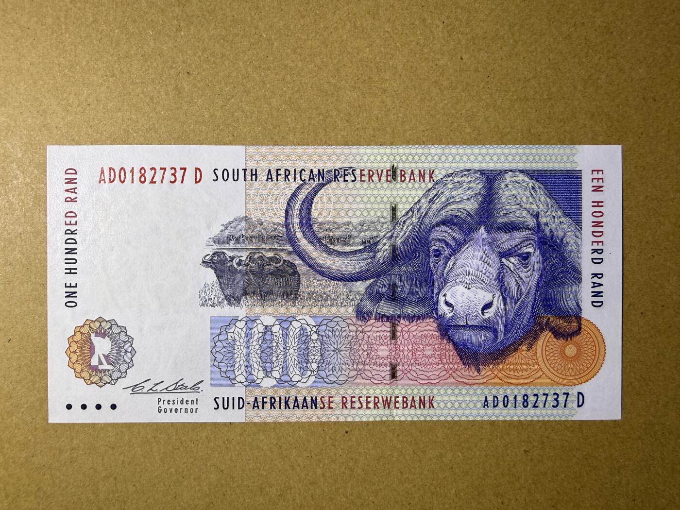 《艾美收藏》第226期-12.28周日外币精品场-蛇年收官 南非100兰特 UNC 1994年 无4