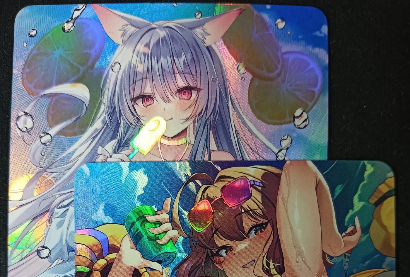 花开卡拍第53期（12月28号周日截拍，品控勿拍!!!拍品不寄存，运费5元，自制卡难免瑕疵，可能存在轻微撞角爆边等出厂瑕疵，品控介意勿拍！） 泳装美少女 2张 彩闪