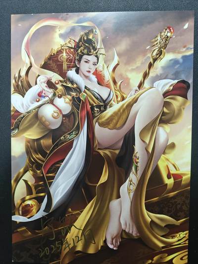 天玑星卡拍第155期《12.29年终场周一截拍》持续收拍收评中 满赠卡需备注 - 【亲签大卡】宁缺卡牌 神话传说 西王母 A4复制画 直角难免瑕疵介意勿拍