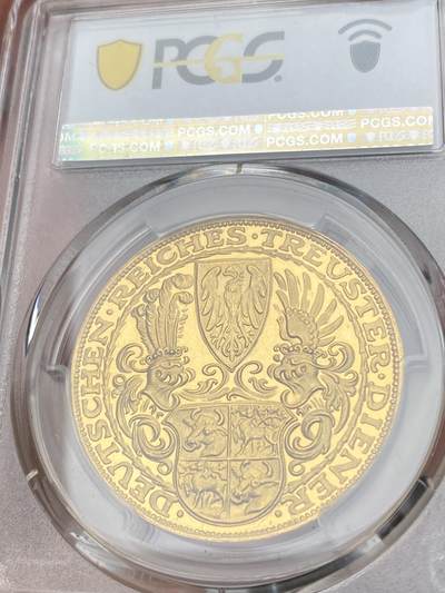 万国钱币拍卖第058期（万国新年大拍） PCGS SP63 1927年德国魏玛共和国兴登堡总统80大寿金质币章 金质深度镜面底板与卡尔歌茨的顶级设计完美结合 大尺寸黄金精铸镜面质感秀色可餐 22.58g 900金