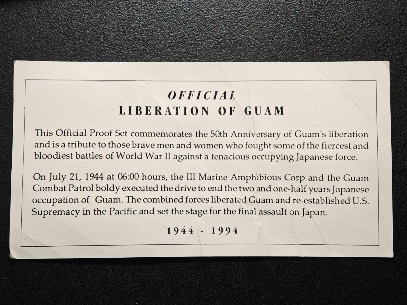 【德藏】世界币章拍卖第159期(元旦专场拍卖) 1994年 美国关岛解放50周年纪念精制铜章及银章 NGC PF69UC 原盒 原证书