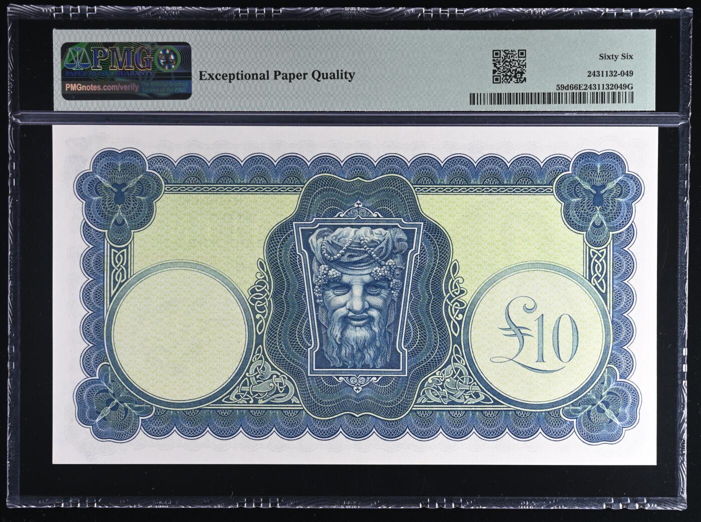 🐍甜小邱世界纸币收藏🐍第138期精品场💐 亚军分！PMG66 爱尔兰 10镑 早期版本 1957-60 拉弗蕾夫人