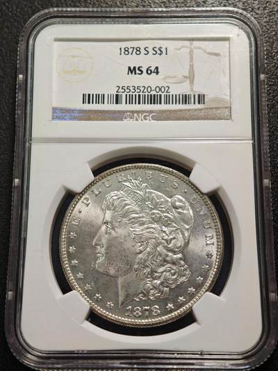 【德藏】世界币章拍卖第159期(元旦专场拍卖) - 1878年 美国摩根银币 NGC MS64 转光十足
