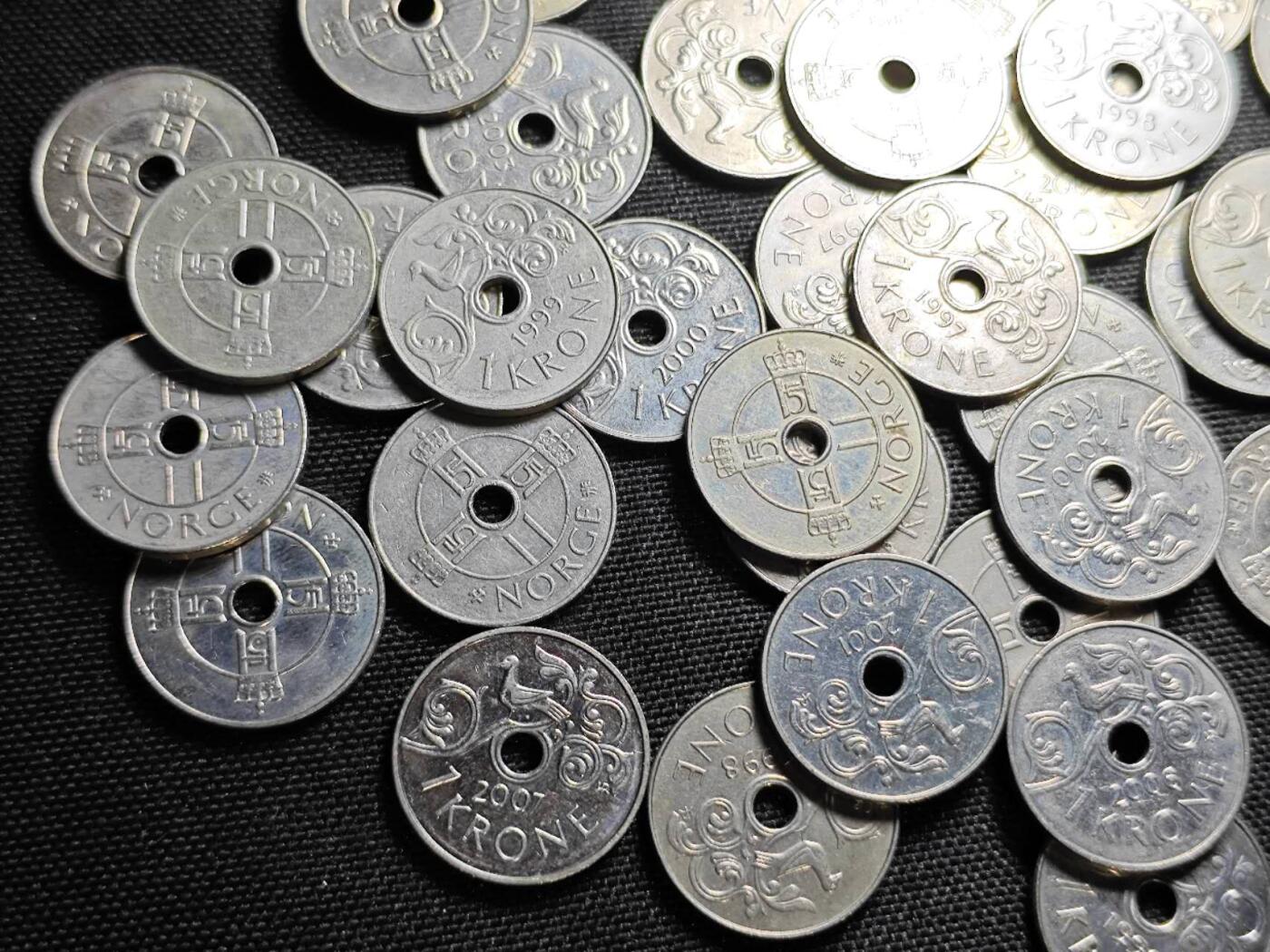 KK钱币收藏小铺 《套币 好品/批量散币专场》  2月预留时间 周末发货  挪威1克朗59枚一组