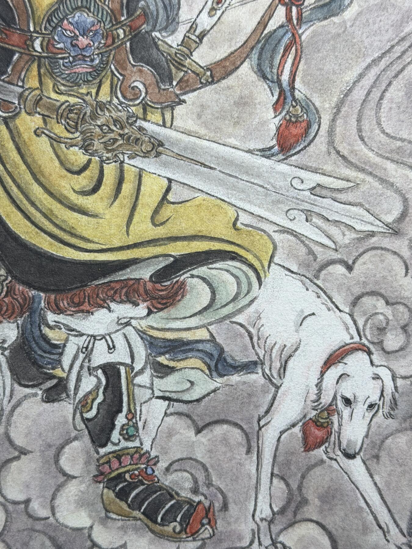 白泽拍卖卡牌手绘专场第30期（白金之夜 跨年大拍） 2025 史墨手绘画 二郎神杨戬 尺寸：17.4cm*25.3cm  史墨签题