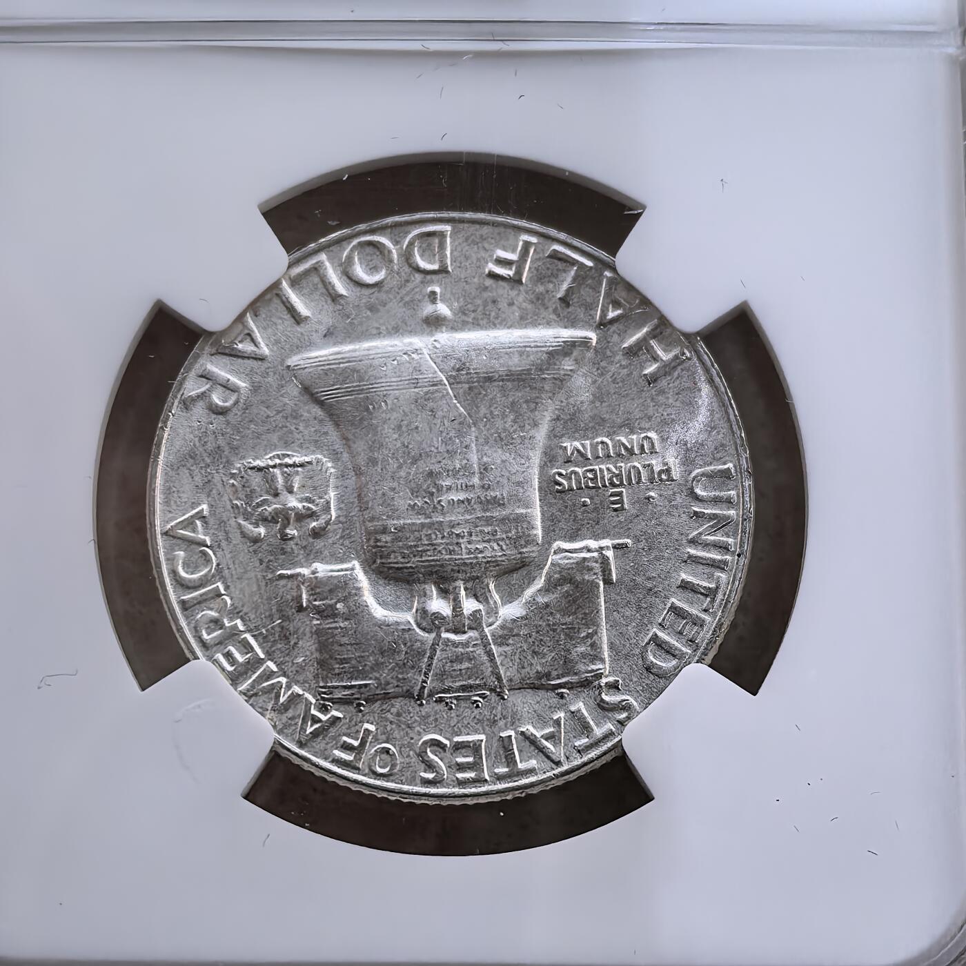 道一币馆币章第一百六十场 NGC MS62 美国1956年富兰克林50美分银币