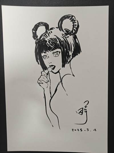 天玑星卡拍第155期《12.29年终场周一截拍》持续收拍收评中 满赠卡需备注 - 【签绘复制画】田宇 十二生肖 机甲美人 鼠 A4复制画