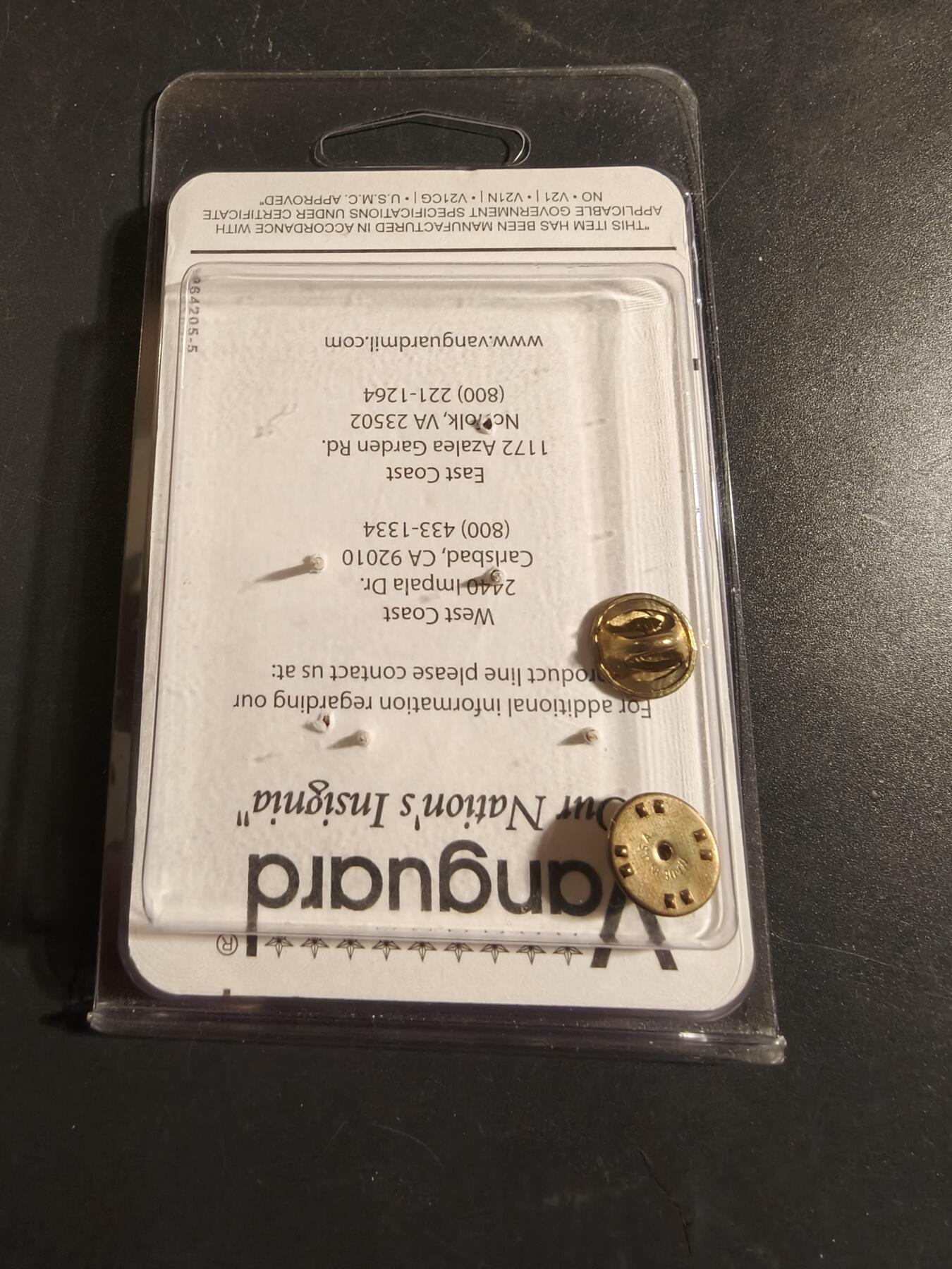 老王徽章第172期 美国陆军中尉金属军衔一组