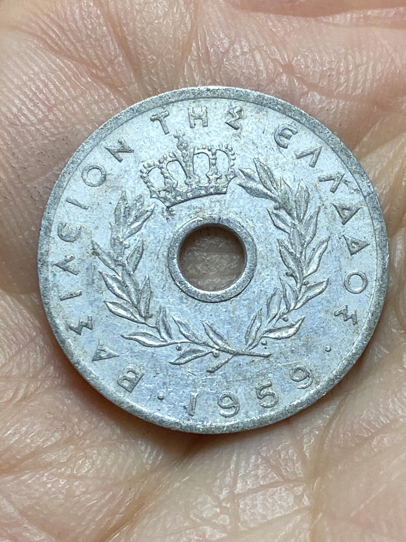 2025年第一百四十三场(总第一百六十九场）外国好品散币场(免佣金) 希腊王国1959年10雷普塔(保罗一世时期)