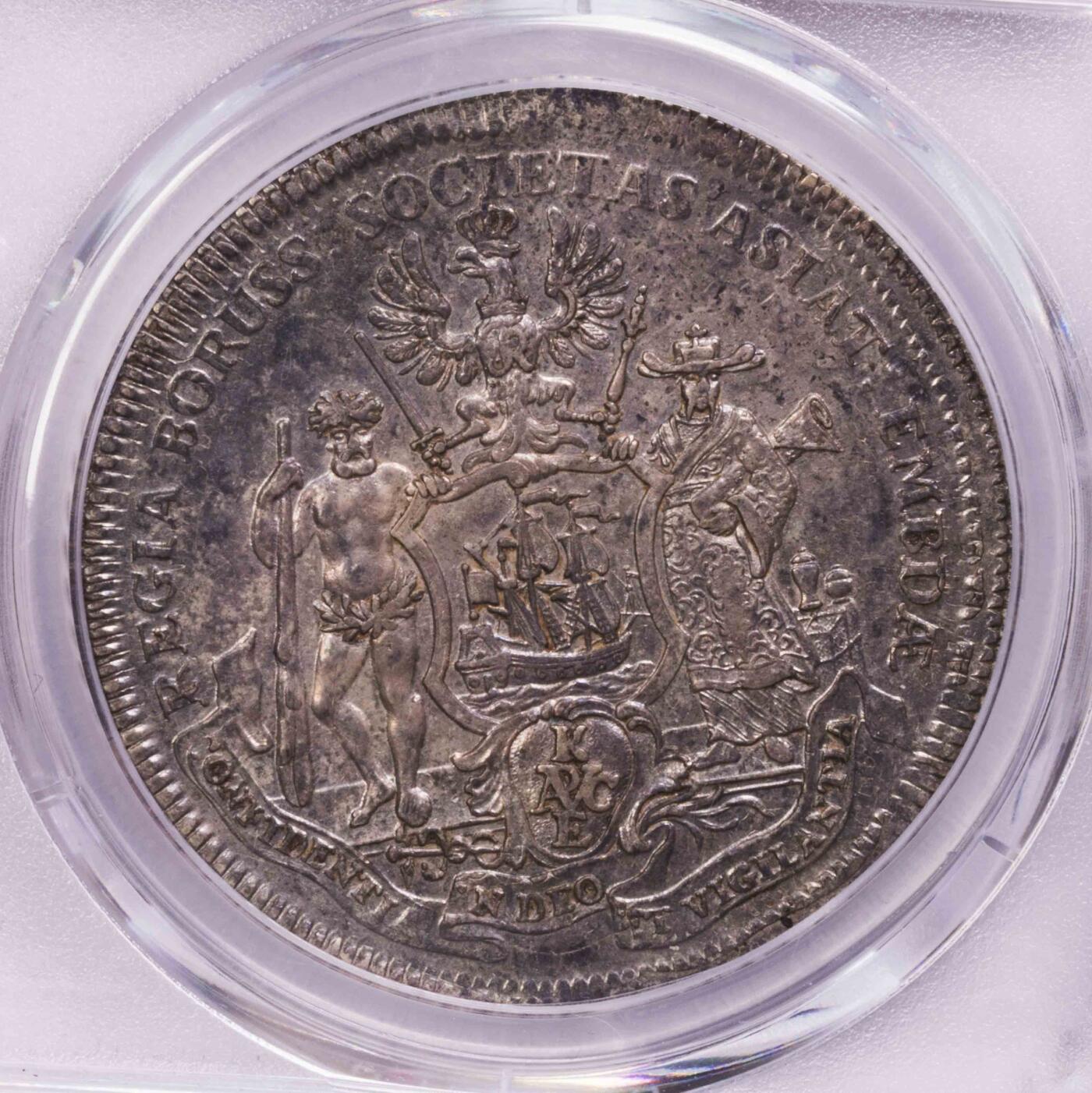 PCGS-AU50 1751普鲁士东方贸易泰勒老味道深打
