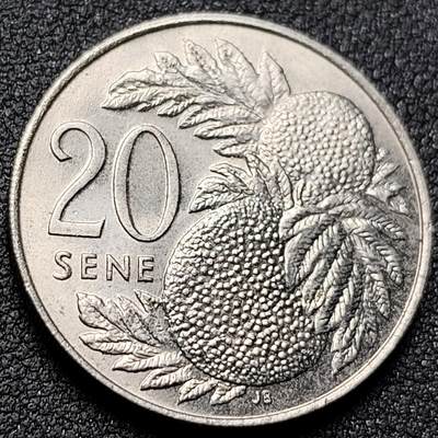 泉币菌-第156场-精品福利场 - 原光极美 萨摩亚 1974年 20分镍铜硬币 植物 28.5mm