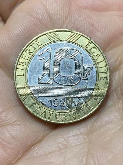 2025年第一百四十三场(总第一百六十九场）外国好品散币场(免佣金) - 法国🇫🇷1989年10法郎(分段边齿版)