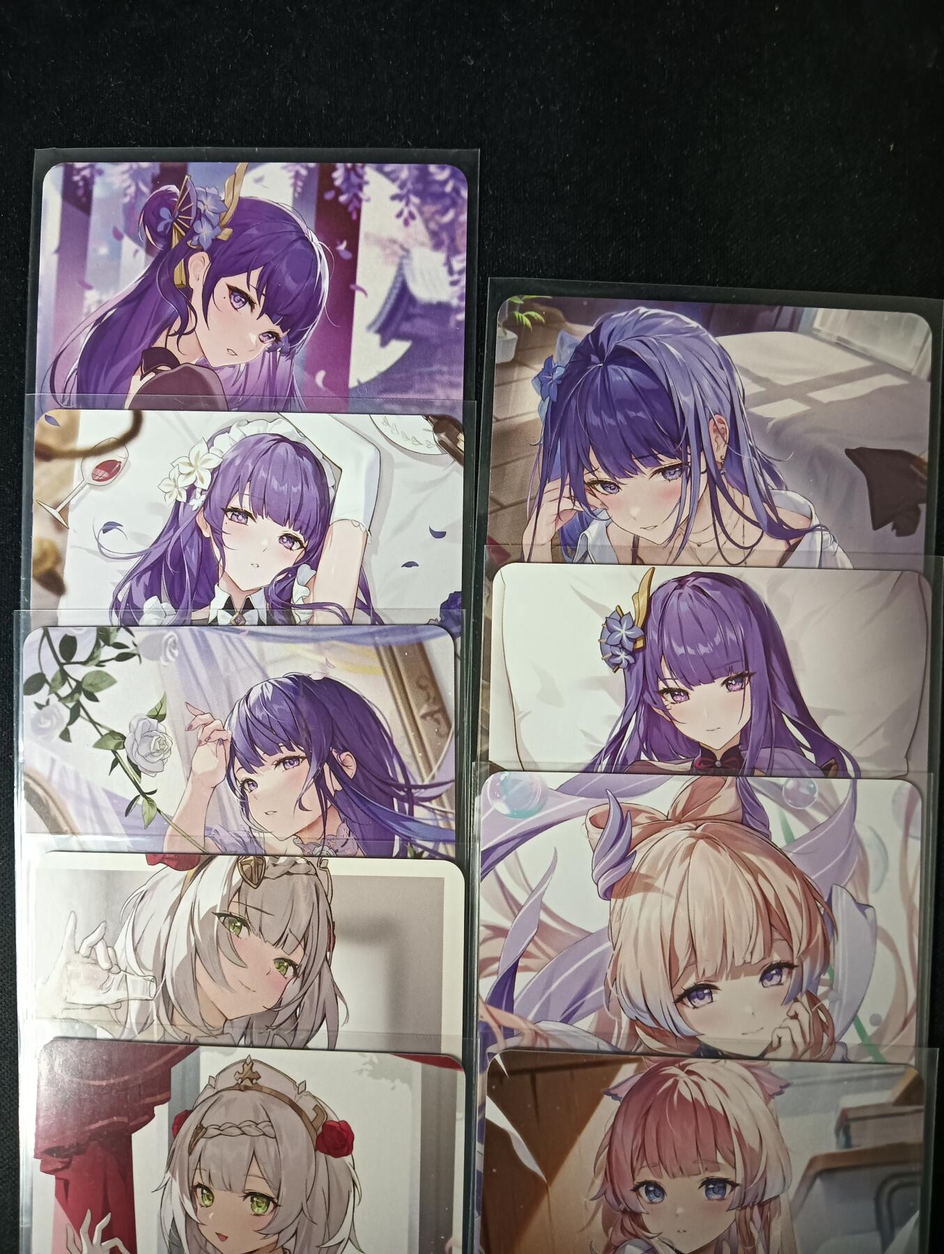 花开卡拍第53期（12月28号周日截拍，品控勿拍!!!拍品不寄存，运费5元，自制卡难免瑕疵，可能存在轻微撞角爆边等出厂瑕疵，品控介意勿拍！） 原神美少女01 1套9张 普卡