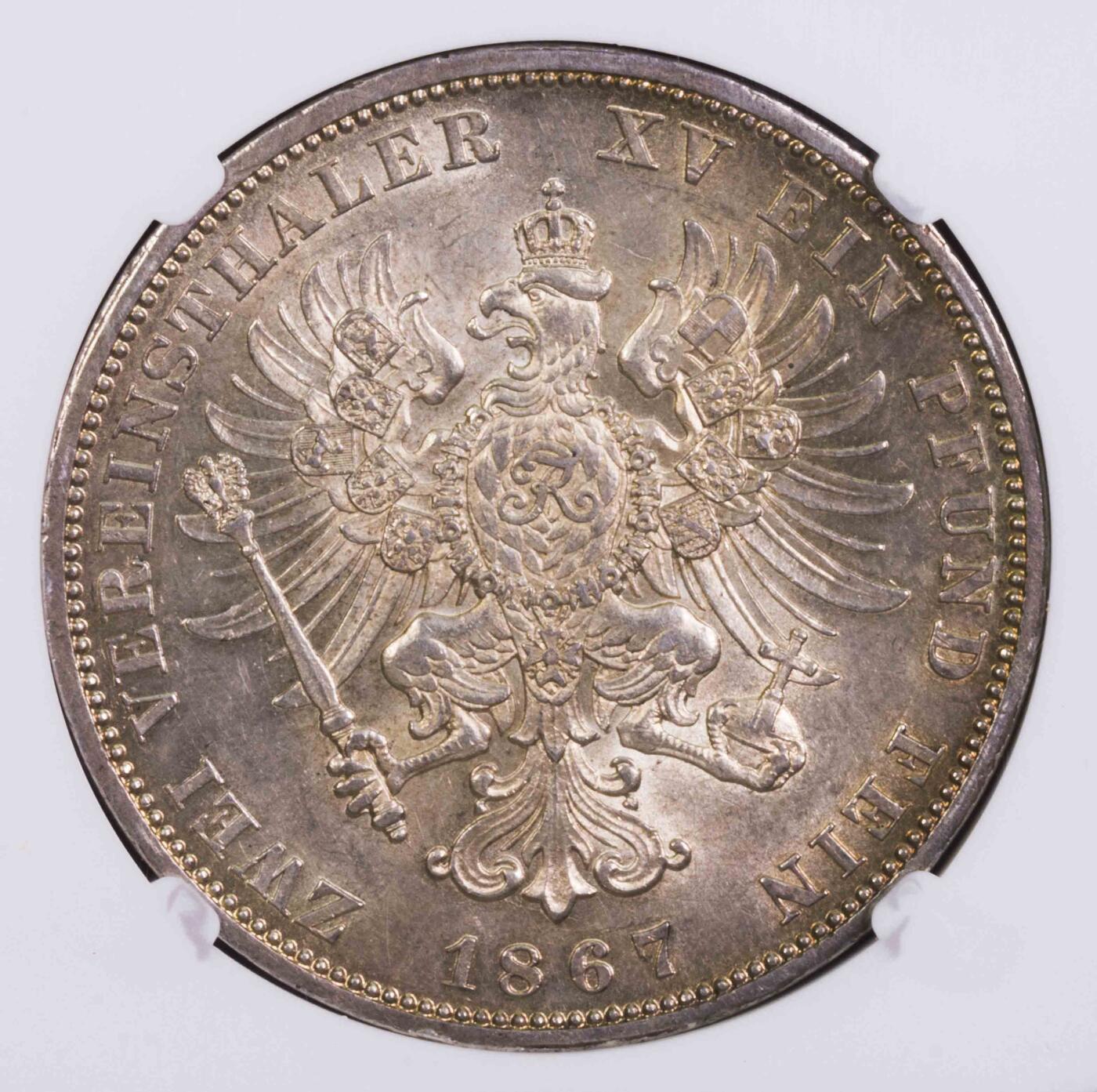 NGC-MS62 1867普鲁士大鹰2泰勒大银币