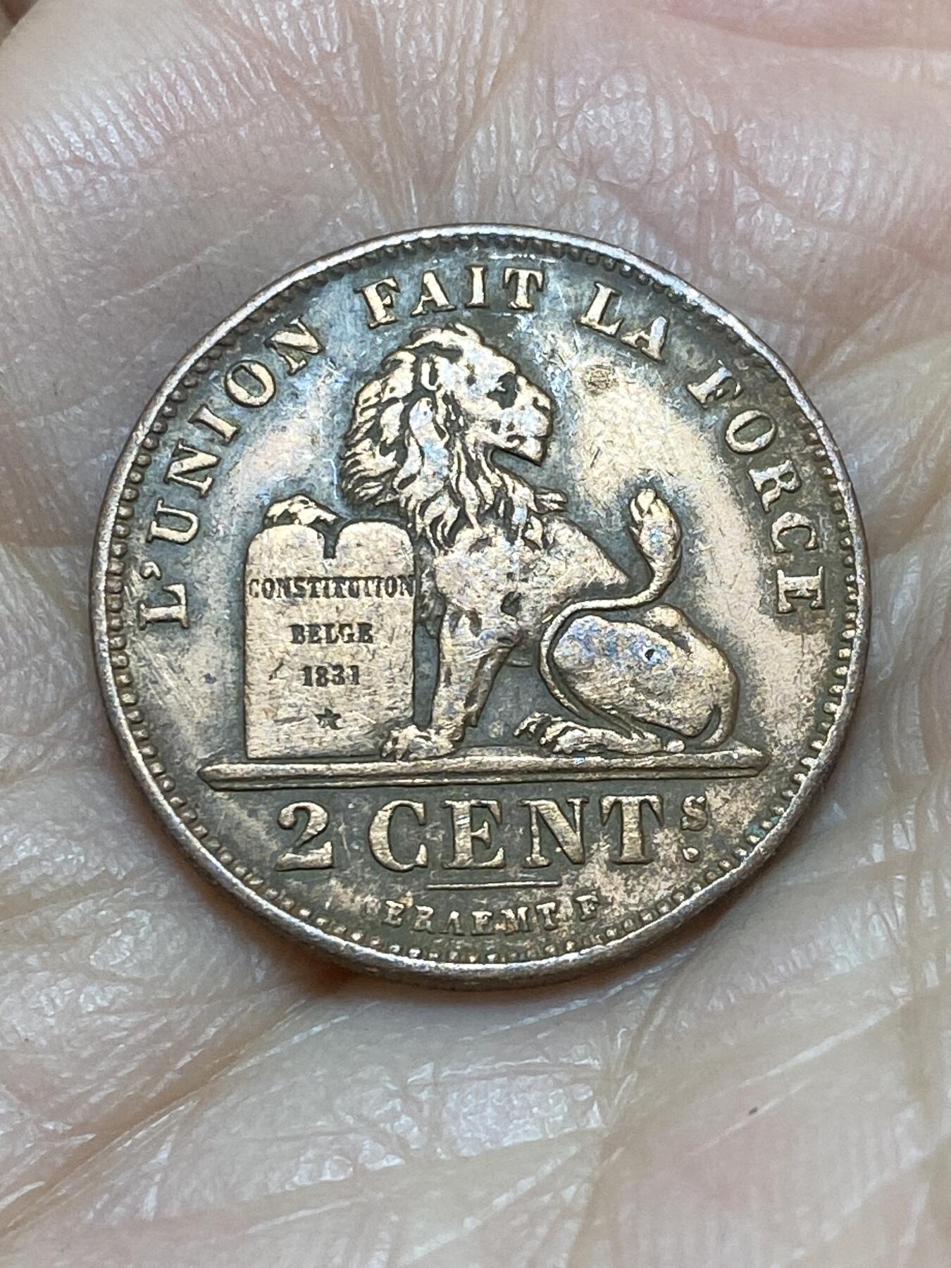 2025年第一百四十三场(总第一百六十九场）外国好品散币场(免佣金) 比利时🇧🇪1905年2分(利奥波德二世时期，法语版)