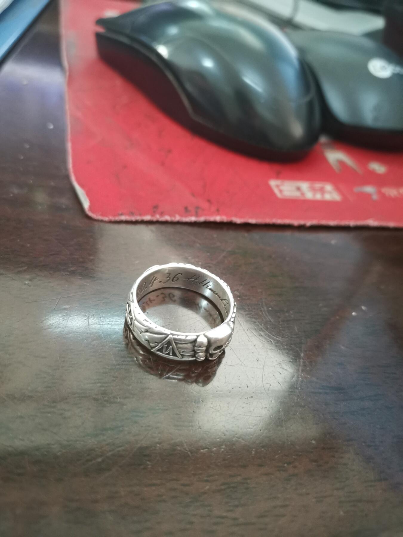 骷髅荣誉戒指  银制复刻