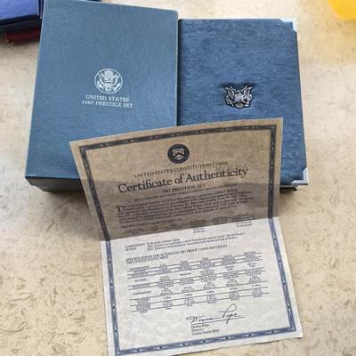 道一币馆币章第一百六十场 - 原盒证 美国1988年精制纪念币六枚套 含宪法颁布200周年1元银币