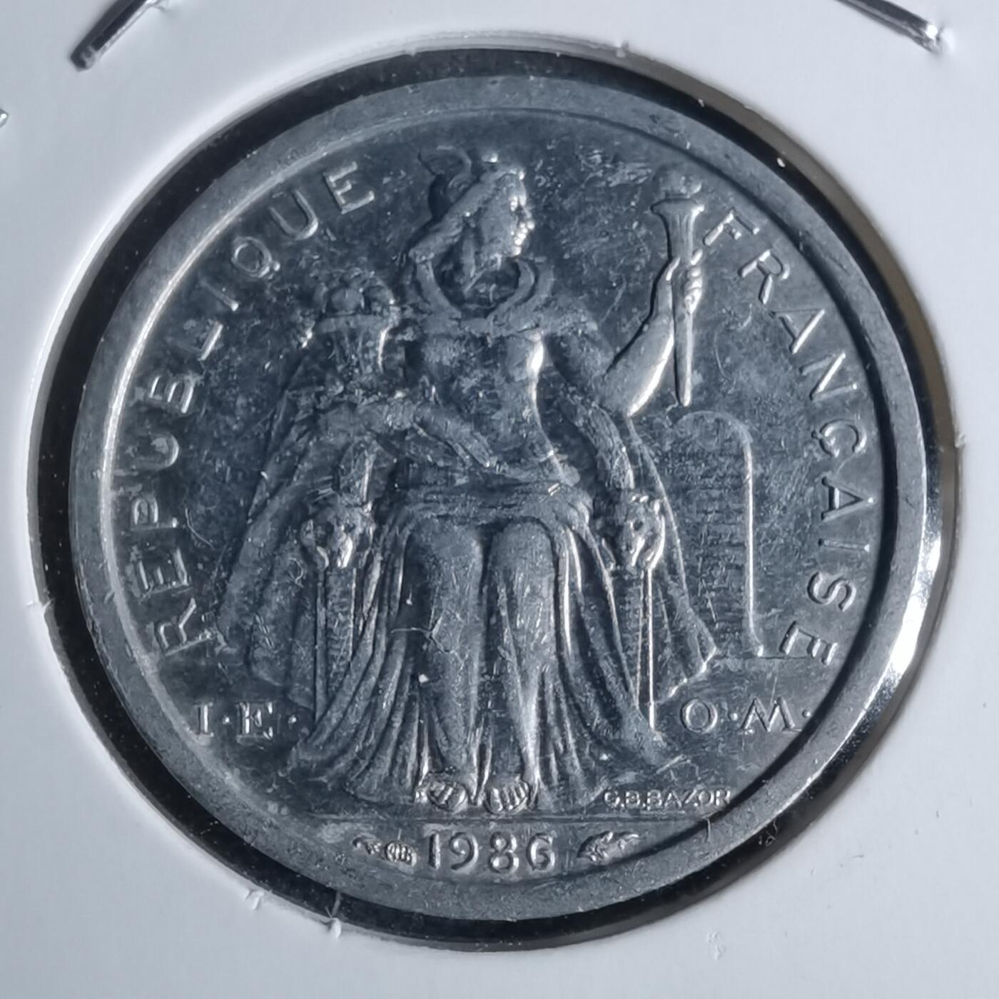 沼泽如烟--第947场 法属波利尼西亚1986年1法郎