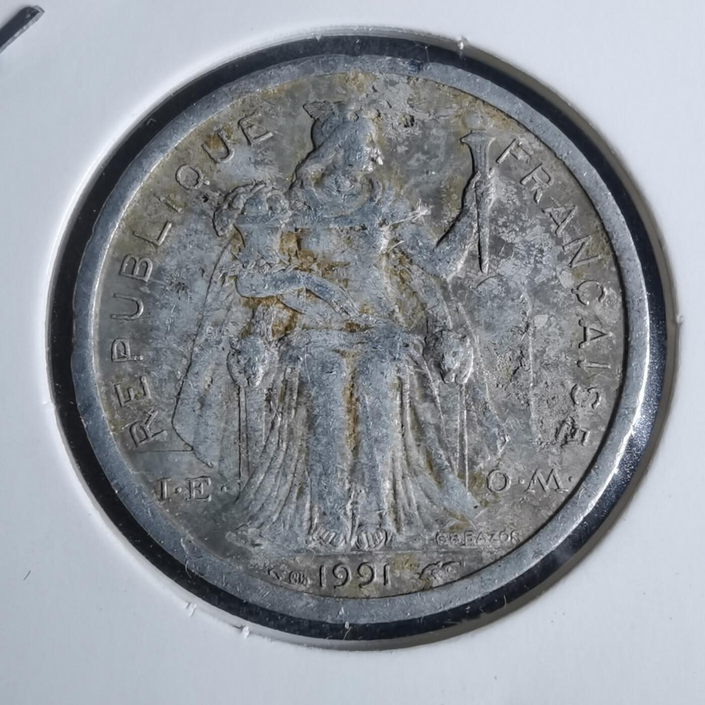 沼泽如烟--第947场 法属波利尼西亚1991年1法郎