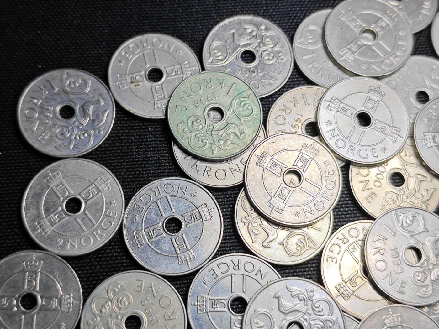 KK钱币收藏小铺 《套币 好品/批量散币专场》  2月预留时间 周末发货  挪威1克朗59枚一组