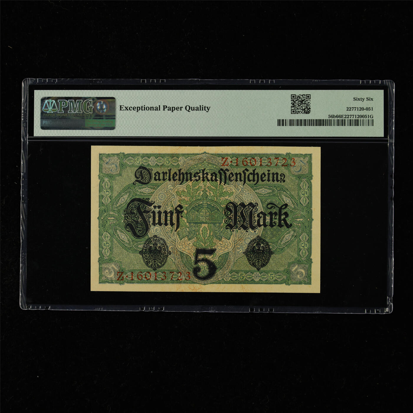 【亘邦集藏】第218期拍卖 1917年德国5马克 PMG 66EPQ Z16013723