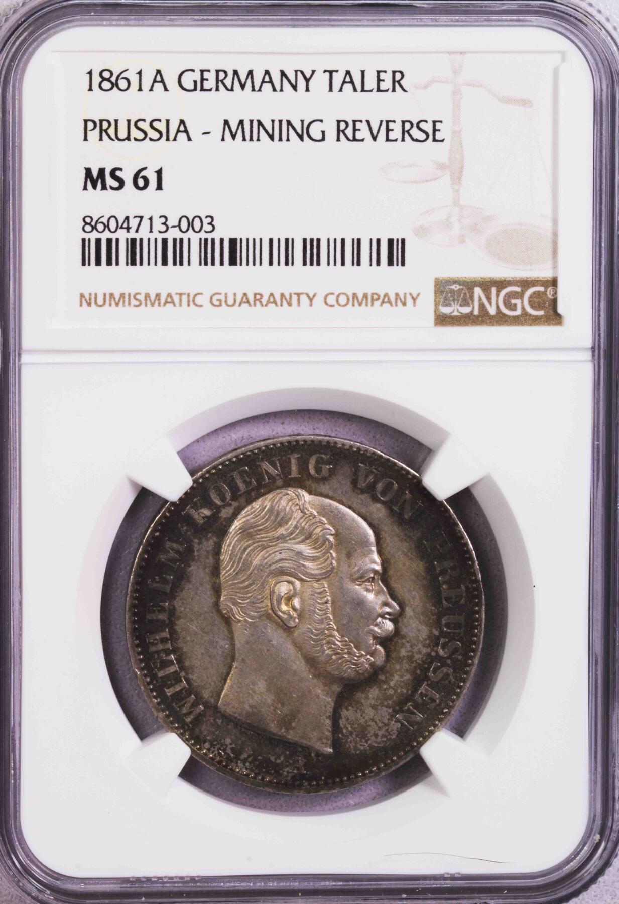 NGC-MS61 1861普鲁士矿业泰勒五彩包浆