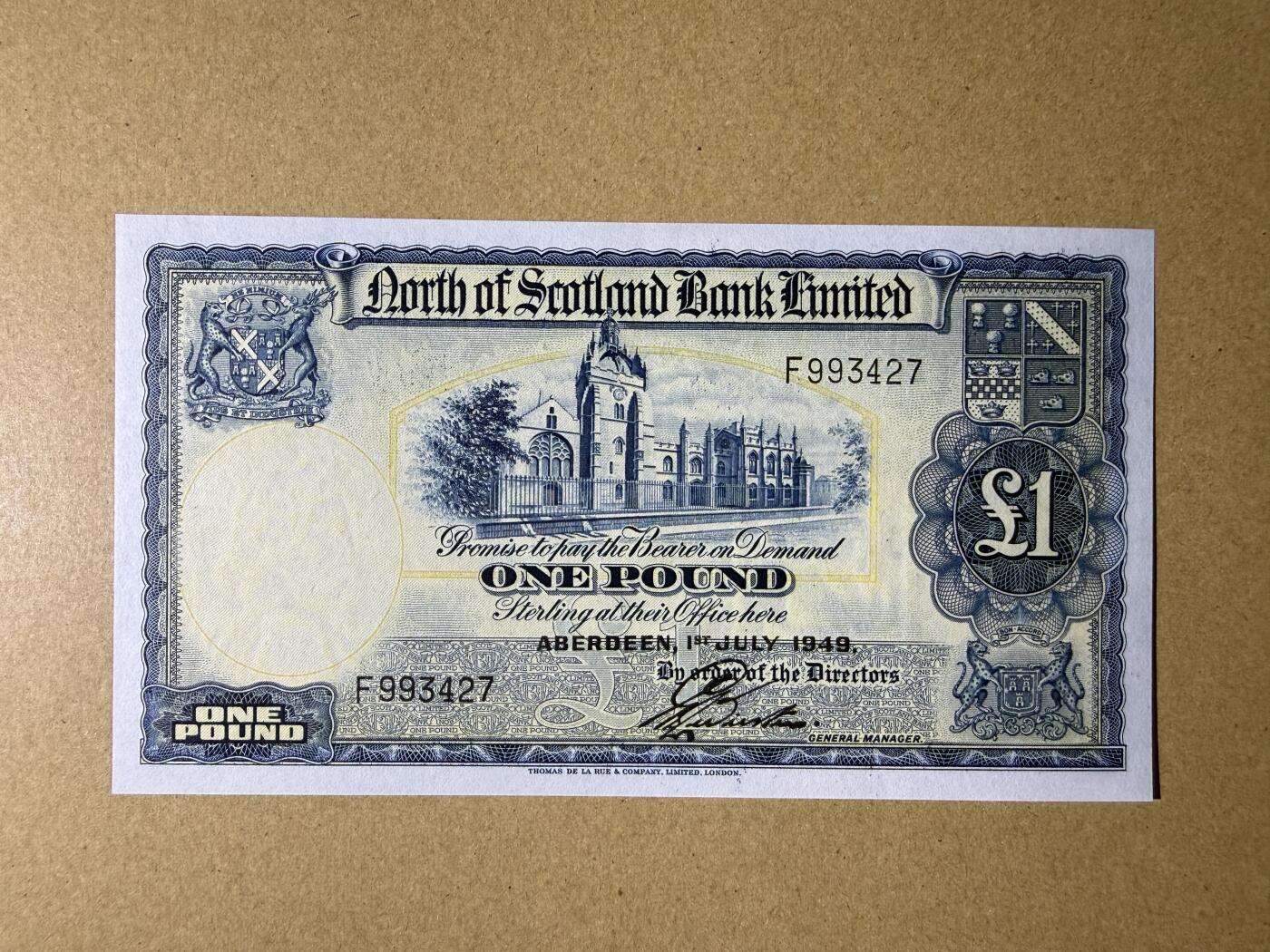 《艾美收藏》第226期-12.28周日外币精品场-蛇年收官 苏格兰1镑 UNC 苏格兰北方银行 1949年老版本