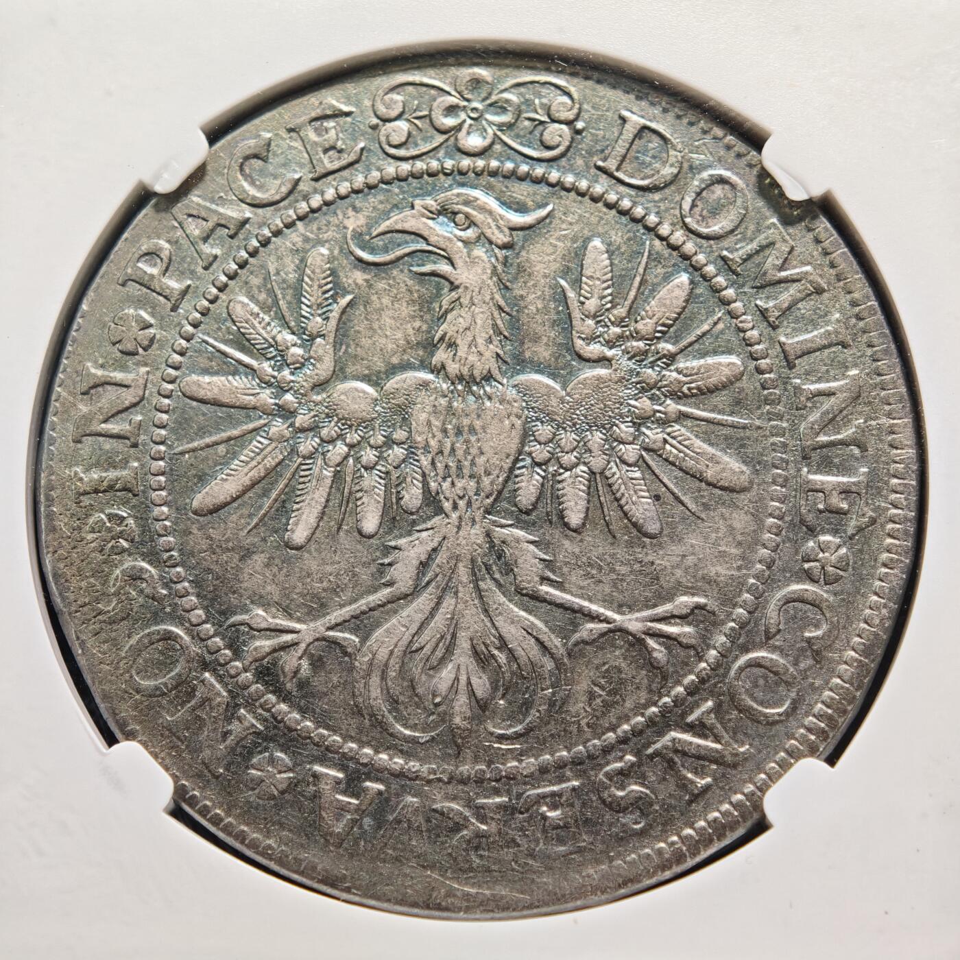 【德藏】世界币章拍卖第159期(元旦专场拍卖) 1640年 瑞士巴塞尔西里西亚布雷斯劳泰勒大银币 NGC AU53 深彩包浆 西里西亚布雷斯劳市，西里西亚是神圣罗马帝国的重要邦领，布雷斯劳是其核心城市；1640年正值三十年战争（1618-1648） 末期，欧洲局势动荡，该银币是战时西里西亚的流通与储藏货币